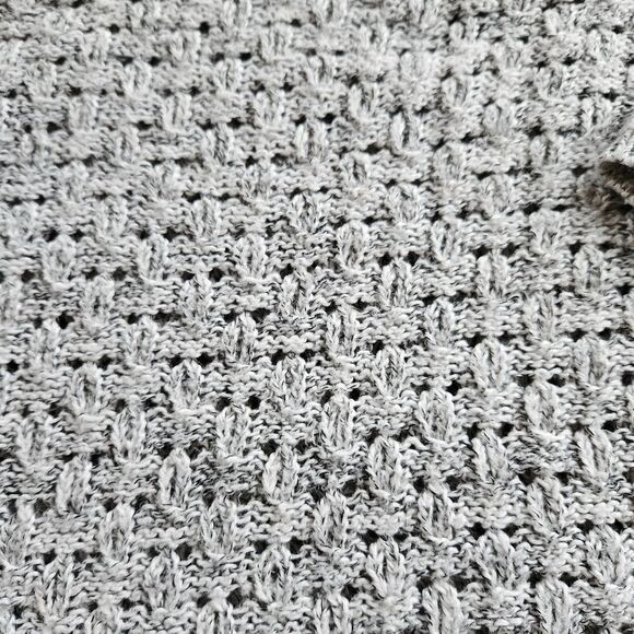 Liz Claiborne Medium Pastel Gray Textured Lightweight Long Sleeve Knit Sweater - Picture 8 of 9